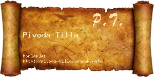 Pivoda Tilla névjegykártya